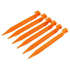 Redwood - Plastic Tent Pegs - 22cm - Red - Pack of 6