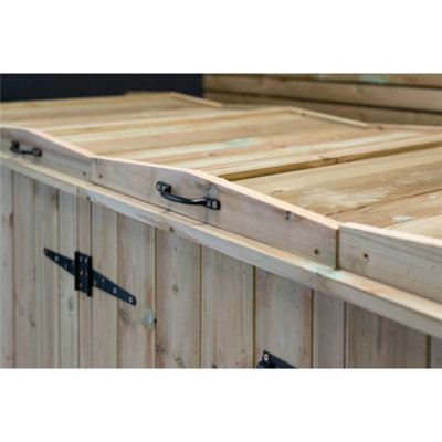 Redwood Pressure Treated Wheelie Bin Store - Sextet (4x 240L) and (2x 180L) - 4