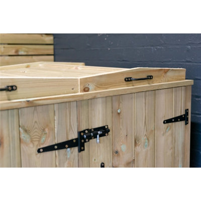 Redwood Pressure Treated Wheelie Bin Store - Sextet (4x 240L) and (2x 180L) - 6