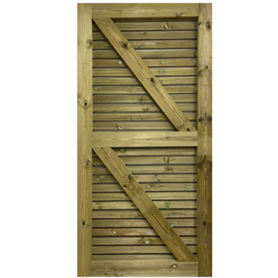 Redwood Slatted Gate Single - 0.9m Wide x 1.5m High Left Hand Hung