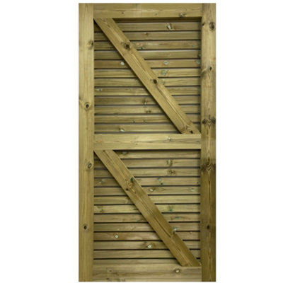 Redwood Slatted Gate Single - 1.5m Wide x 2.1m High Right Hand Hung