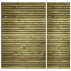 Redwood Slatted Gates 3/4 1/4 Split - 2.1m Wide x 2.1m High - Large Gate Right Hand