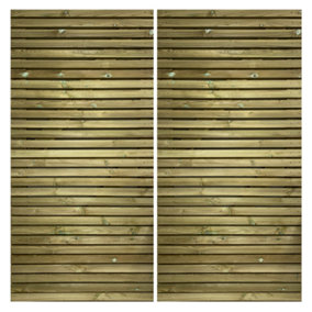 Redwood Slatted Gates Pair - 1.2m Wide x 2.1m High