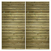Redwood Slatted Gates Pair - 5.7m Wide x 1.2m High