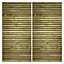 Redwood Slatted Gates Pair - 5.7m Wide x 2.1m High