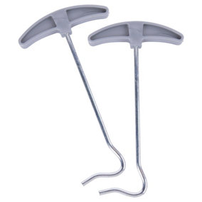 Redwood - Tent Peg Extractor - 24cm - Grey - Pack of 2