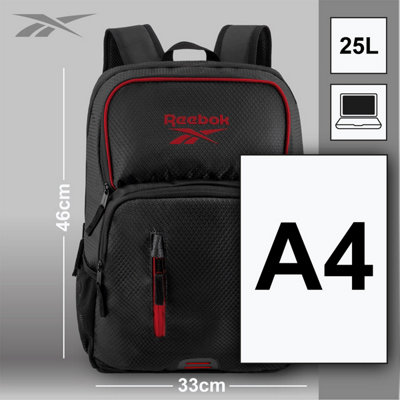 REEBOK RIVAL STUDENT BACKPACK BLACK /RED LARGE