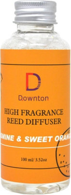 Reed Diffuser Oil Bottle 100Ml Aromatic Luxury Soothing Refreshing Fragrance Scent Air Freshener  Jasmine & Sweet Orange