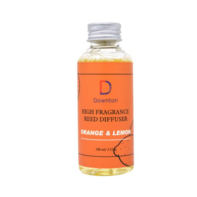 Reed Diffuser Oil Refill Bottle 100ml Aromatic Fragrance Scent Air Freshener Orange & Lemon