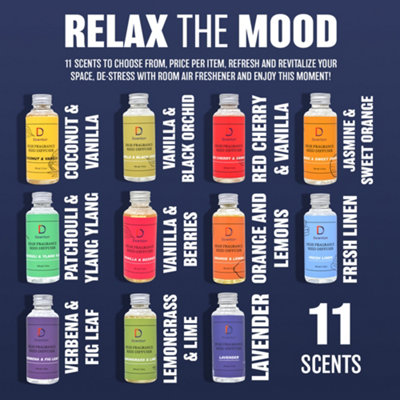 Reed Diffuser Oil Refill Bottle 100ml Aromatic Fragrance Scent Air Freshener Orange & Lemon - 6