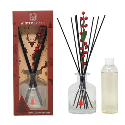 Reed Diffuser Winter Spices 180ml Aromatherapy Holiday Bottle Jar Air Freshener