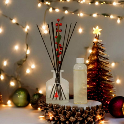 Reed Diffuser Winter Spices 180ml Aromatherapy Holiday Bottle Jar Air Freshener - 3