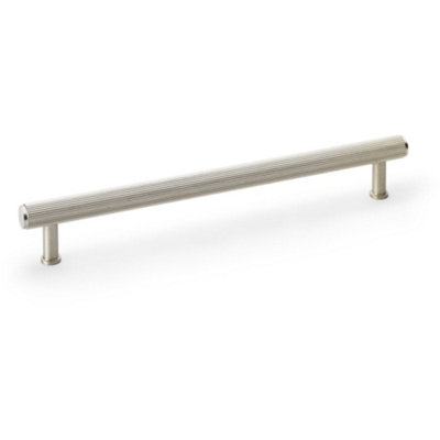 Reeded T Bar Pull Handle - Satin Nickel - 224mm Centres SOLID BRASS Drawer Lined