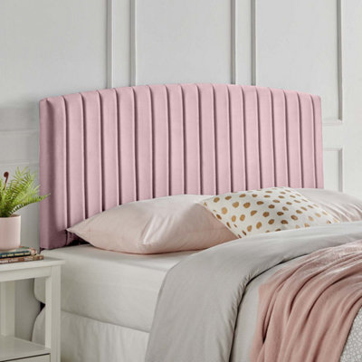 Reet Plush 26 inch Strutted Headboard - Pink | DIY at B&Q