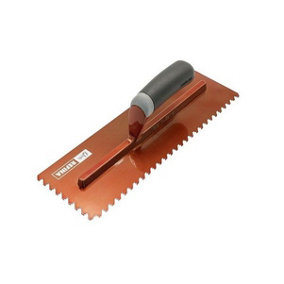 Refina NotchTile Copper Adhesive Spreading Notched Tiling Trowel Left Handed 14" (355mm) with 6mm Notches - 2023606L
