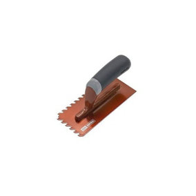 Refina NotchTile Copper Adhesive Spreading Notched Tiling Trowel Right Handed 8" (200mm) with 6mm Notches - 2021906R