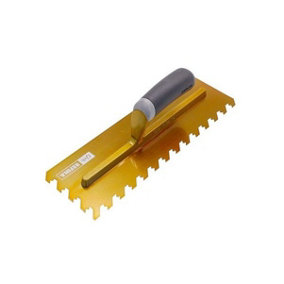 Refina NotchTile Gold Adhesive Spreading Notched Tiling Trowel Left Handed 14" (355mm) with 12mm Notches - 2023612L