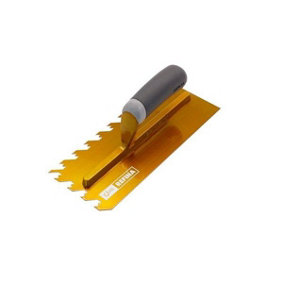 Refina NotchTile Gold Adhesive Spreading Notched Tiling Trowel Right Handed 11" (280mm) with 12mm Notches - 2022812R