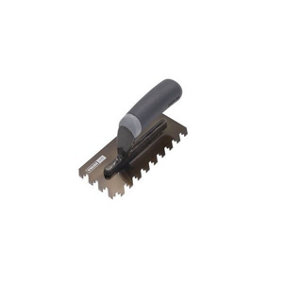 Refina NotchTile Graphite Adhesive Spreading Notched Tiling Trowel Left Handed 8" (200mm) with 10mm Notches - 2021910L