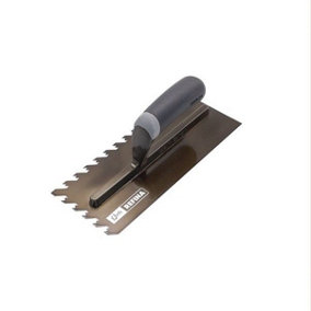Refina NotchTile Graphite Adhesive Spreading Notched Tiling Trowel Right Handed 11" (280mm) with 10mm Notches - 2022810R