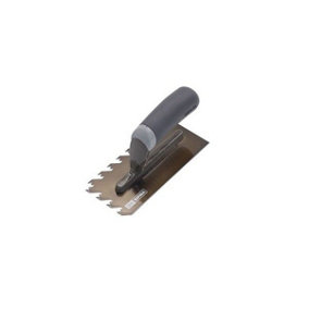 Refina NotchTile Graphite Adhesive Spreading Notched Tiling Trowel Right Handed 8" (200mm) with 10mm Notches - 2021910R