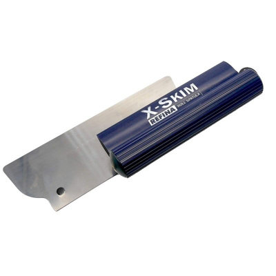 Refina X-SKIM Interchangeable Stainless Steel Roll Grip Spatula 12" (300mm) with 0.3mm Blade - 230003