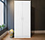 REFLECT 2 Door Plain Wardrobe in Gloss White Door Fronts and Matt White Carcass