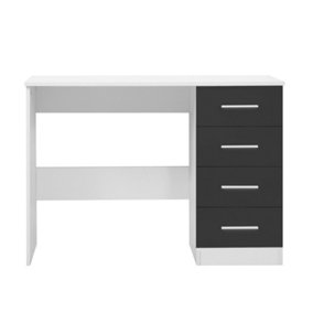 REFLECT 4 Drawer Dressing Table in Gloss Grey Drawer Fronts and Matt White Carcass