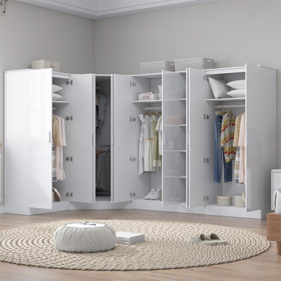Reflect 4pc Wardrobe Bundle - 2 Door Corner + 3 Door Plain + 2x 2 Door ...