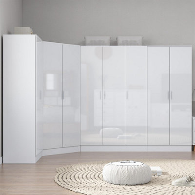 Reflect 4pc Wardrobe Bundle - 2 Door Corner + 3 Door Plain + 2x 2 Door ...