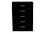 REFLECT 5 Drawer Chest of Drawers in Gloss Black Drawer Fronts and Black Oak Carcass