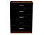 REFLECT 5 Drawer Chest of Drawers in Gloss Black Drawer Fronts and Walnut Carcass