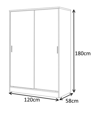 REFLECT XL 2 Door Sliding Wardrobe in Gloss Black Door Fronts and Black Oak Carcass