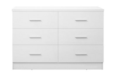 REFLECT XL 6 Drawer Chest of Drawers in Gloss White Fronts and Matt White Carcass