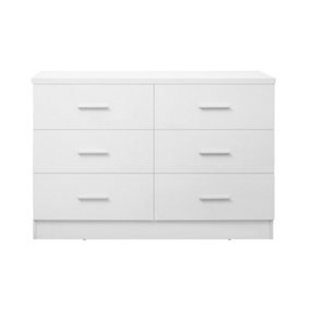 REFLECT XL 6 Drawer Chest of Drawers in Gloss White Fronts and Matt White Carcass