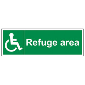 Refuge Area Fire Assembly Point Sign - Glow in the Dark 450x150mm (x3)