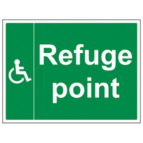 Refuge Point Fire Assembly Safety Sign - Rigid Plastic 600x400mm (x3)