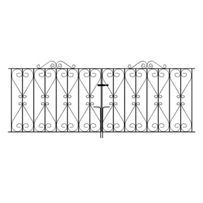 REGA Metal Scroll Double Driveway Garden Gate 2438mm GAP x 914mm High RDZP13