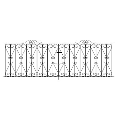 REGA Metal Scroll Double Driveway Garden Gate 2743mm GAP x 914mm High RDZP16