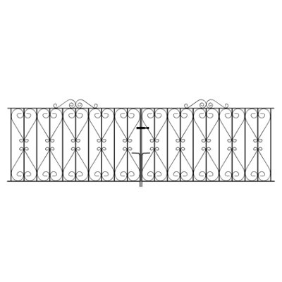 REGA Metal Scroll Double Driveway Garden Gate 3048mm GAP x 914mm High RDZP19