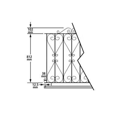 REGA Metal Scroll Double Driveway Garden Gate 3048mm GAP x 914mm High RDZP19