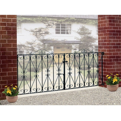 REGA Metal Scroll Double Driveway Garden Gate 3048mm GAP x 914mm High RDZP19 - 3