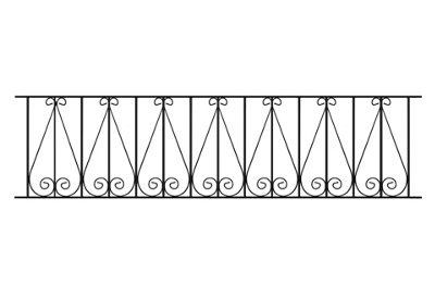 REGA Metal Scroll Garden Railing Panel 1830mm GAP x 395mm High RRZP06