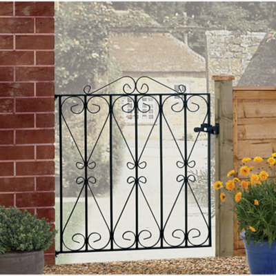 REGA Metal Scroll Low Flat Garden Gate 838mm GAP x 914mm High RSZP2 - 3