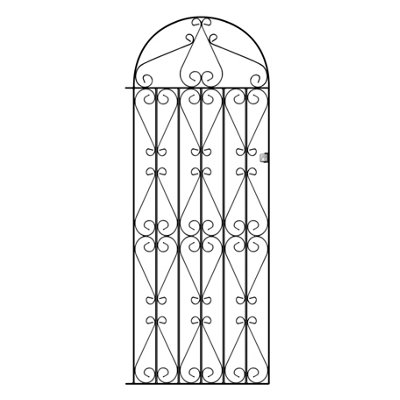 Rega Metal Scroll Tall Bow Top Garden Gate 762mm Gap X 1753mm High 