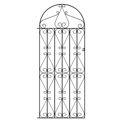 REGA Metal Scroll Tall Bow Top Garden Gate 838mm GAP x 1791mm High RBZP41