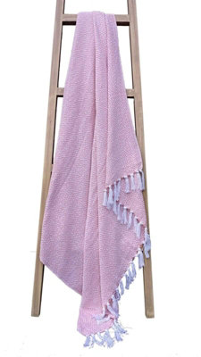 Regal Pure Cotton Throw in Pink, 178 x 254cm