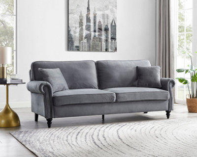 Grey sofa black deals legs