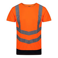 Regatta Mens Pro High-Vis Short-Sleeved T-Shirt Orange/Navy (M)