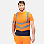 Regatta Mens Pro High-Vis Short-Sleeved T-Shirt Orange/Navy (M)